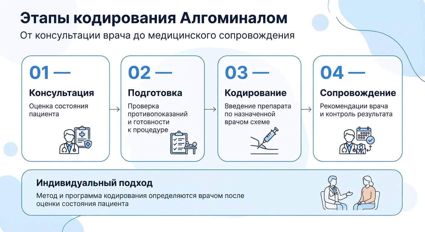 Кодирование препаратом «Алгоминал» в городе Юрга инфографика